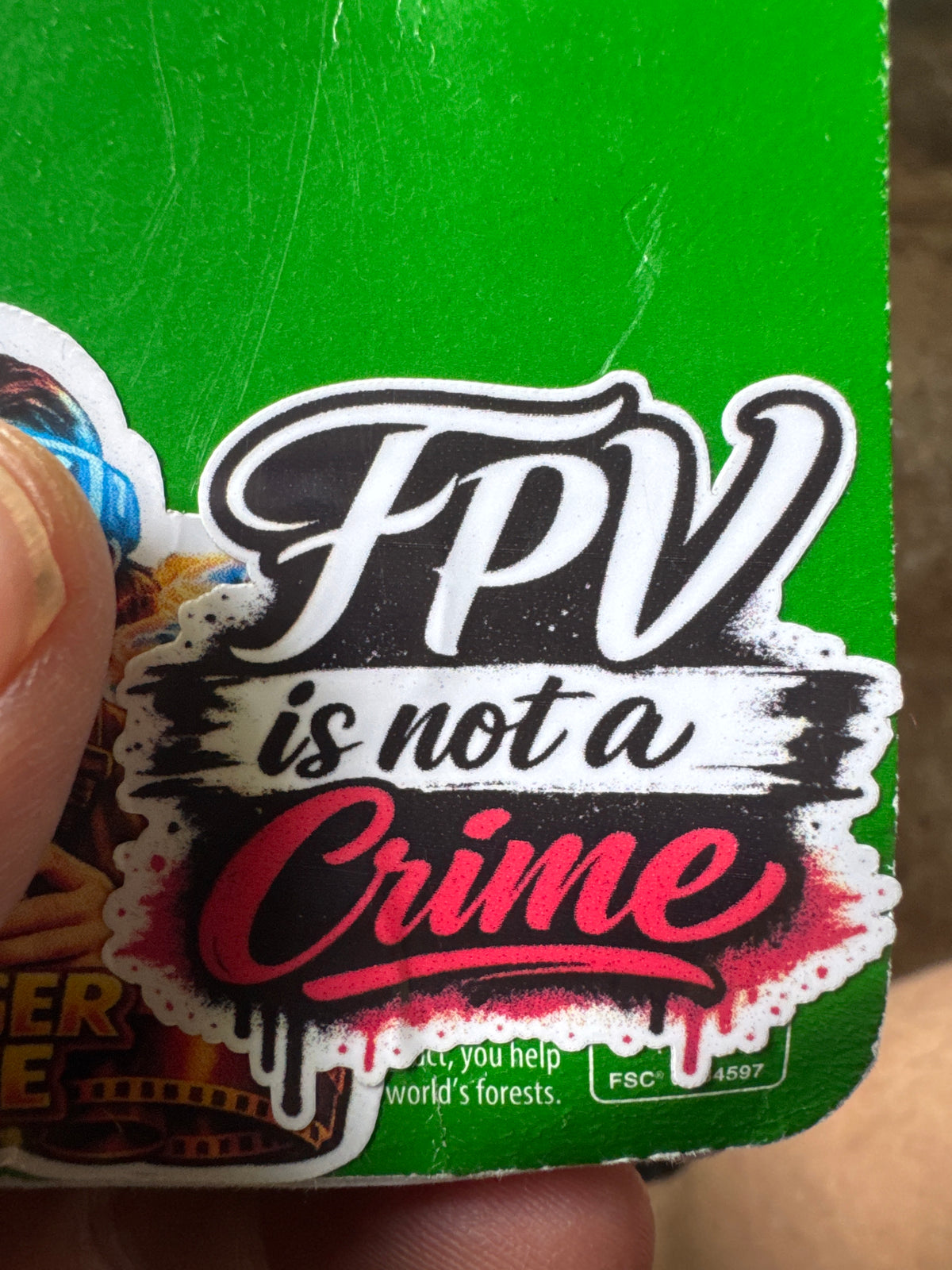FPV is Not a Crime Die-Cut Sticker – Bold Graffiti Style Vinyl Decal for FPV Drone Pilots