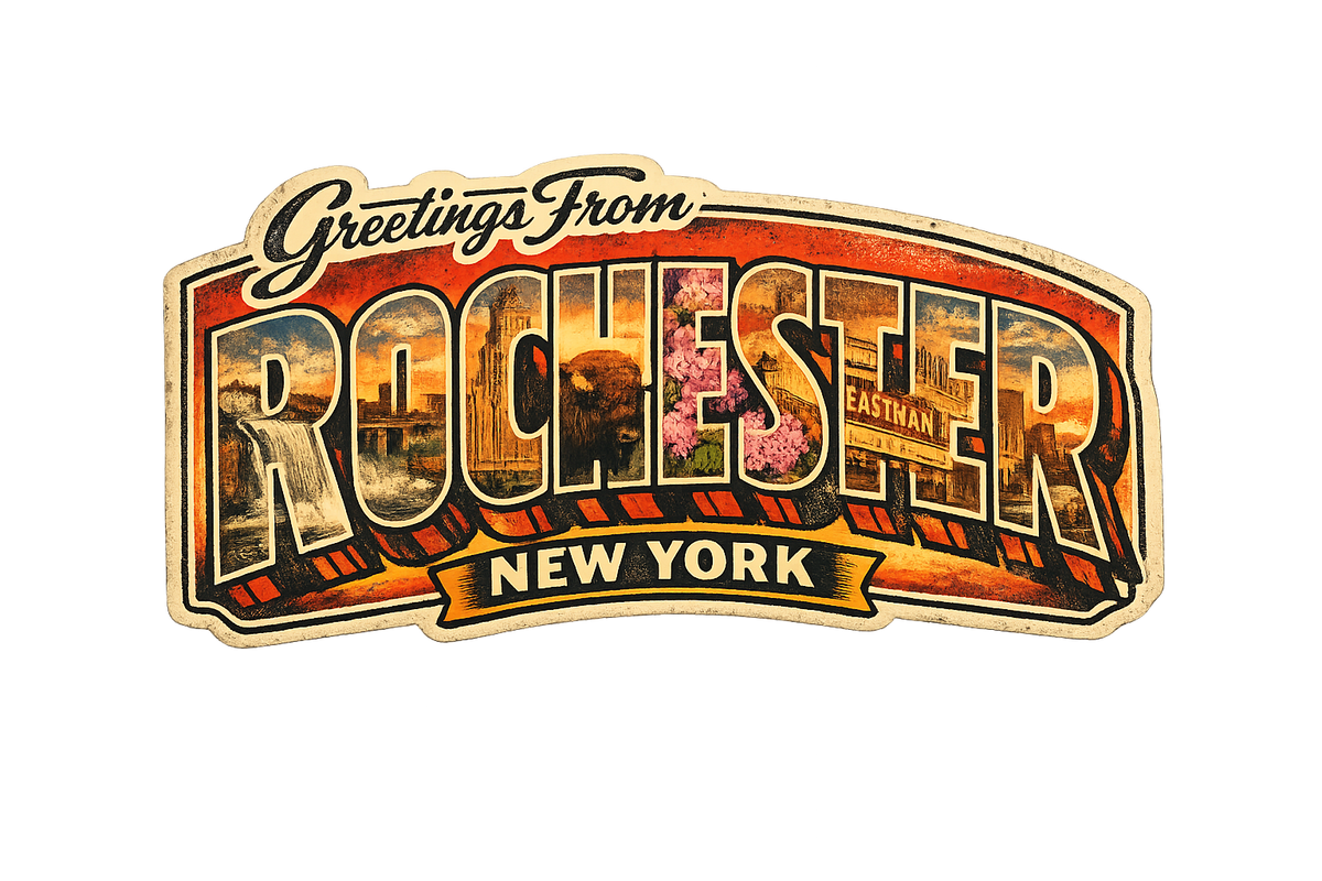 Greetings From Rochester New York – Retro Postcard Sticker
