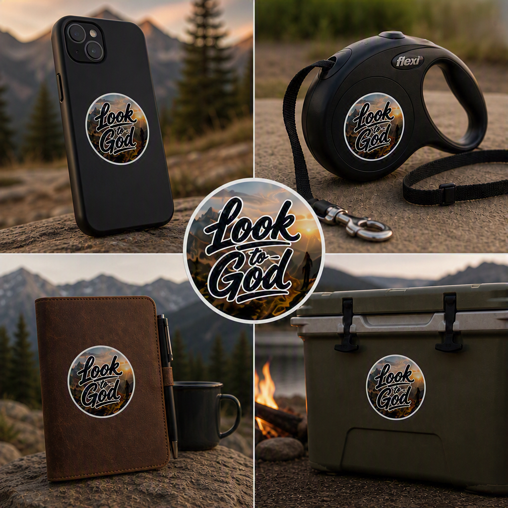 Look to God – Mountain Faith Sticker | Outdoor Adventure Series