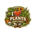 I Heart Plants Die Cut Sticker | Grow & Thrive Vinyl Sticker for Plant Lovers, Gardeners & Plant Moms
