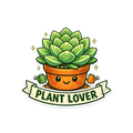 Cute Plant Lover Succulent Die Cut Sticker | Kawaii Happy Plant Pot Vinyl Sticker for Plant Moms