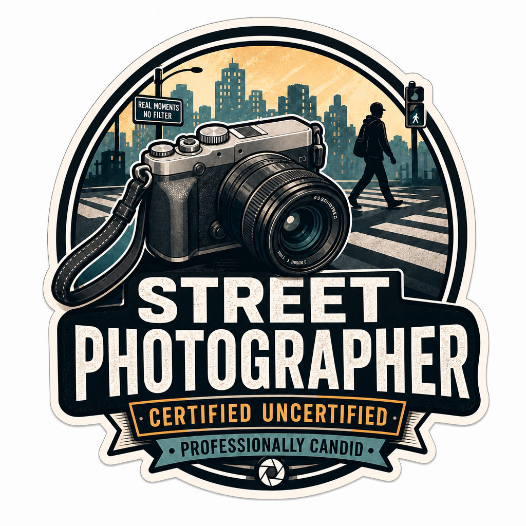 Street Photographer Sticker – Certified Uncertified Professionally Candid Decal