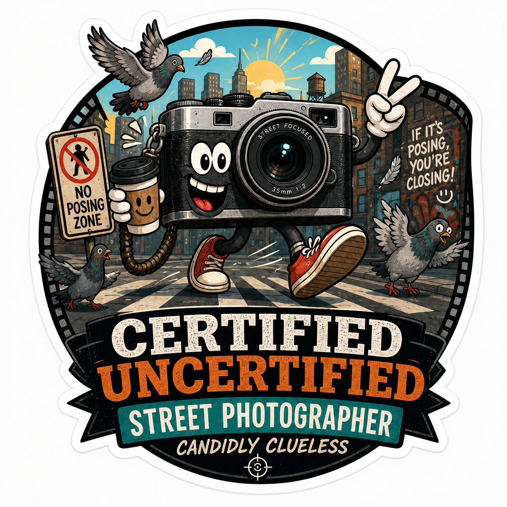 Certified Uncertified Street Photographer Sticker – Candidly Clueless Decal