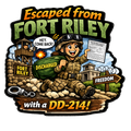 Escaped Fort Riley With a DD‑214 Sticker Female Soldier