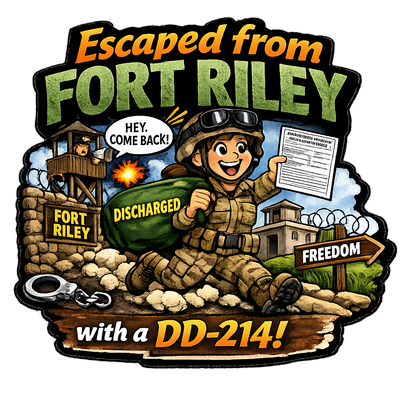 Escaped Fort Riley With a DD‑214 Sticker Female Soldier