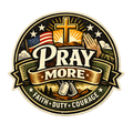 Pray More Military Faith Emblem Sticker