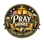 Pray More Military Faith Emblem Sticker