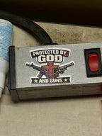 Protected by God and Guns Sticker – Bold Christian Western Design