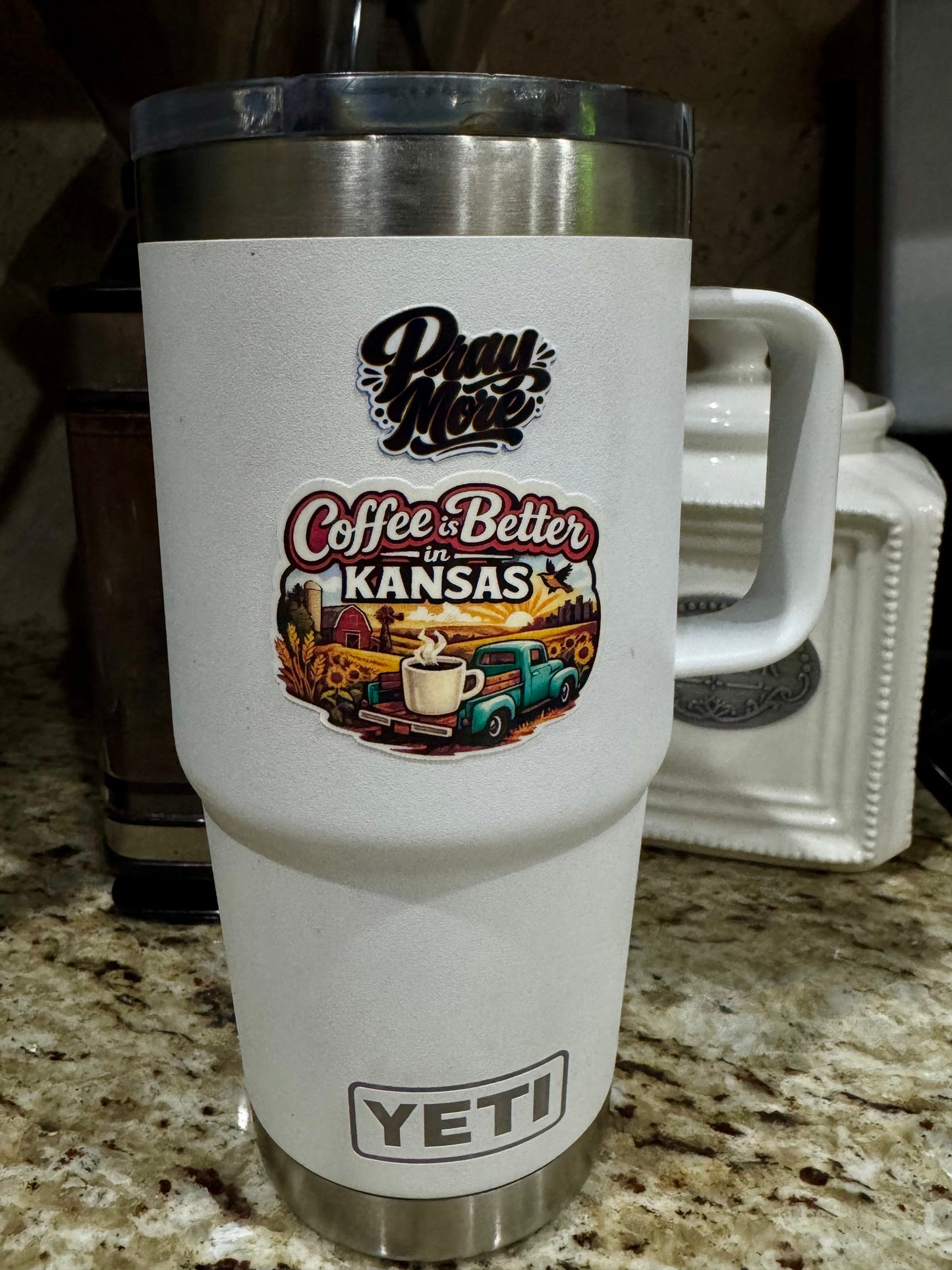 Coffee Is Better in Kansas — Sunrise Farm Truck Sticker