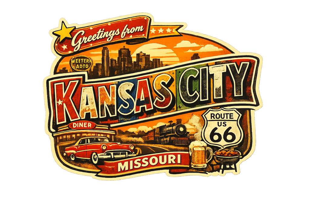 Greetings From Kansas City – Retro Travel Sticker