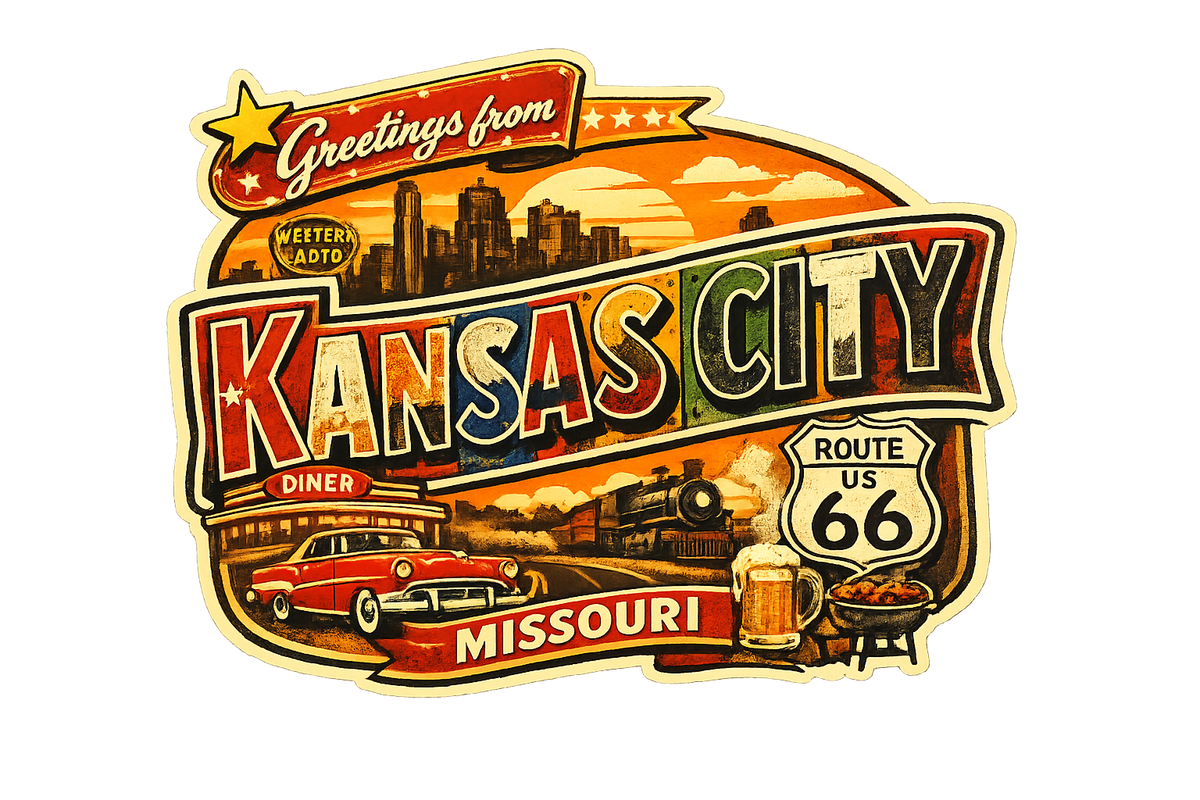 Greetings From Kansas City – Retro Travel Sticker