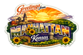 Greetings From Manhattan Kansas – Retro Travel Sticker