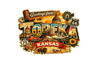 Greetings From Topeka Kansas – Retro Travel Sticker