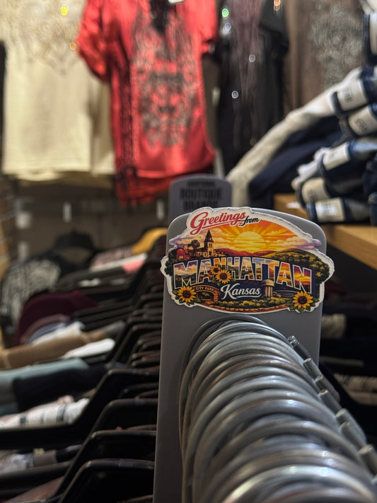 Greetings From Manhattan Kansas – Retro Travel Sticker