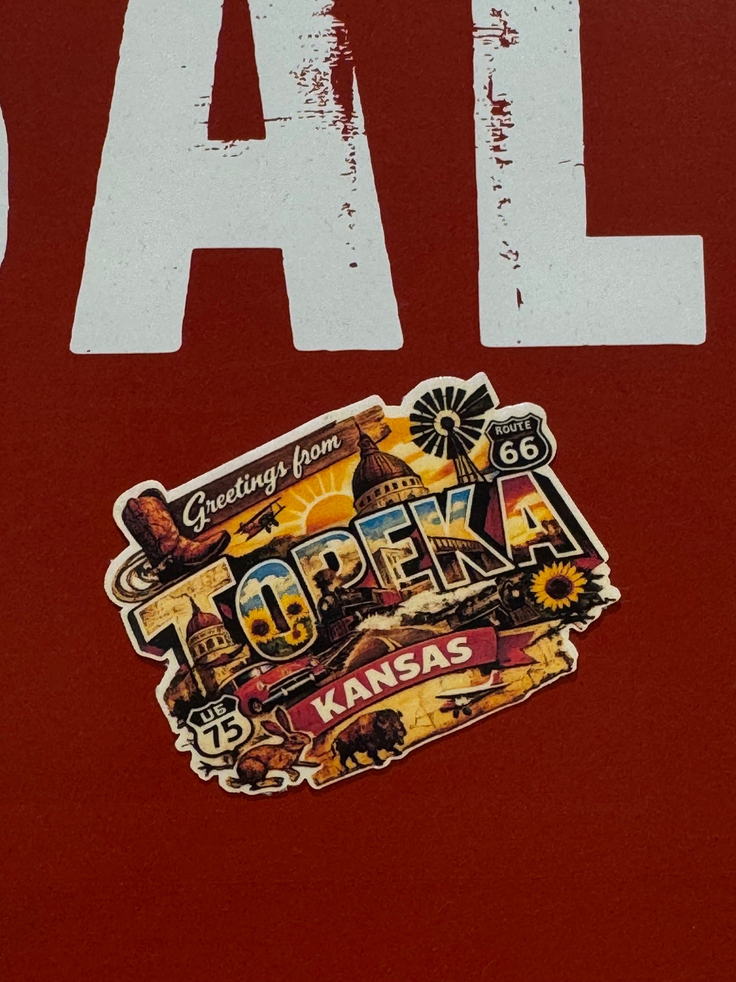 Greetings From Topeka Kansas – Retro Travel Sticker