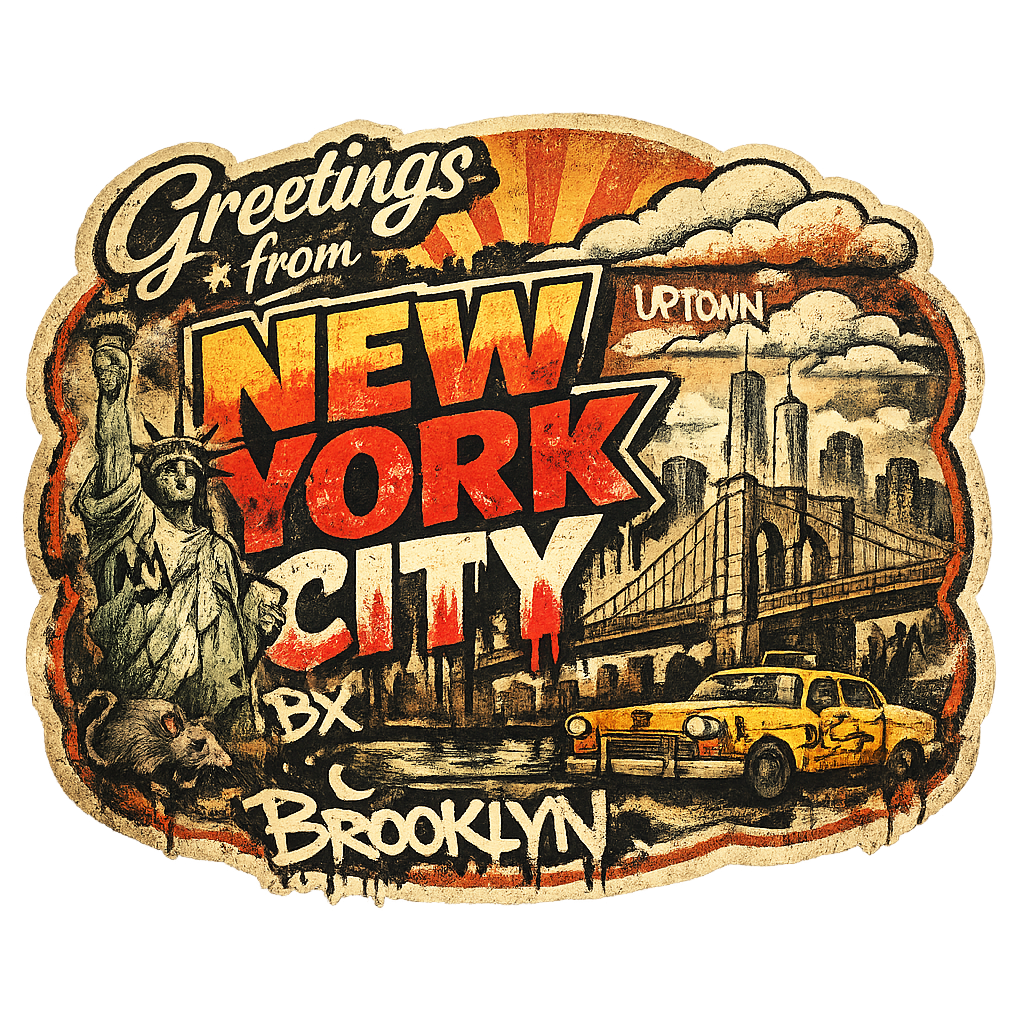 New York City Street‑Art Travel Sticker – BX, Brooklyn, Uptown