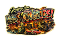Los Angeles Retro Postcard Sticker – Aliens, Robots & Monsters