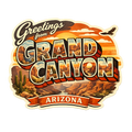 Greetings From Grand Canyon Sticker – Retro Arizona Postcard Design