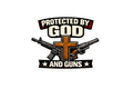 Protected by God and Guns Sticker – Bold Christian Western Design
