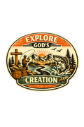Explore God’s Creation Sticker – Retro Fishing & Faith Design