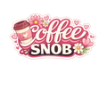 Coffee Snob Sticker — Soft Pink Floral Coffee Cup Design