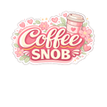 Coffee Snob — Pink Floral Coffee Cup Sticker
