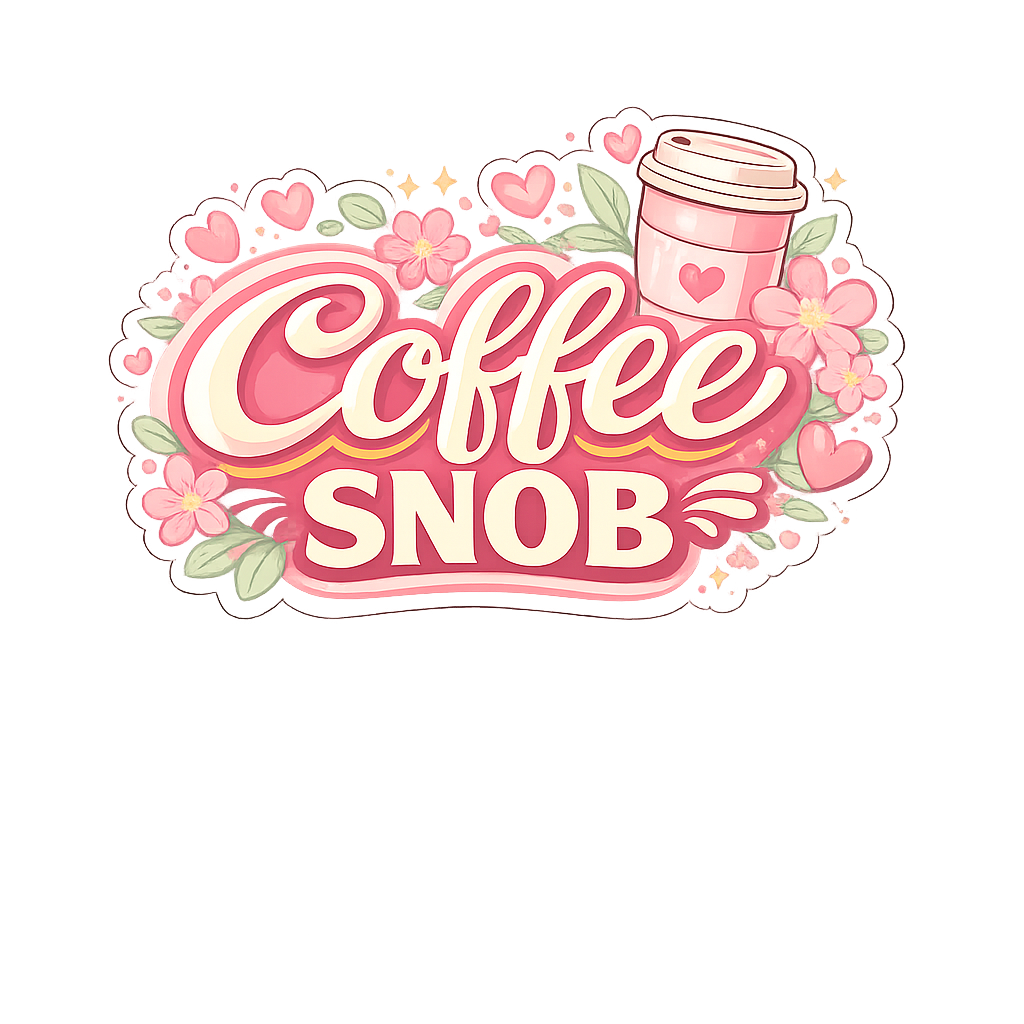 Coffee Snob — Pink Floral Coffee Cup Sticker