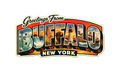 Buffalo NY Vintage Travel Sticker – Niagara Falls & City Landmarks