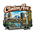 Clinton Ave Rochester NY Sticker – Retro City Scene
