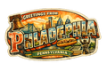 Greetings From Philadelphia Pennsylvania – Retro Postcard Sticker