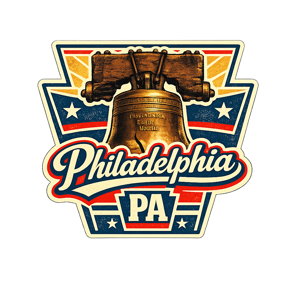 Philadelphia PA Sticker – Vintage Liberty Bell Patriotic Design