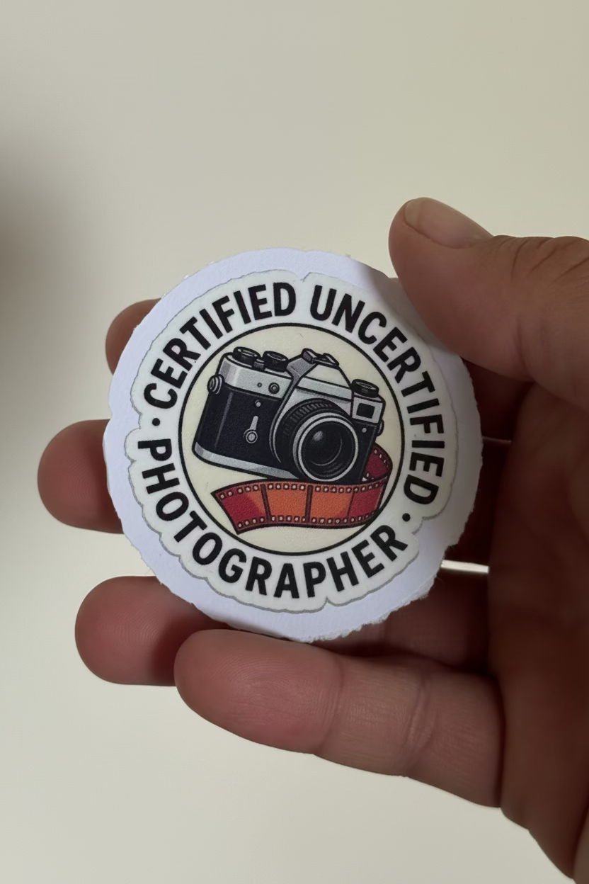 Certified Uncertified Photographer Sticker - Funny Vintage Camera & Film Sticker