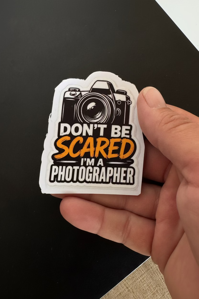 Don’t Be Scared I’m A Photographer Sticker – Funny Camera Decal