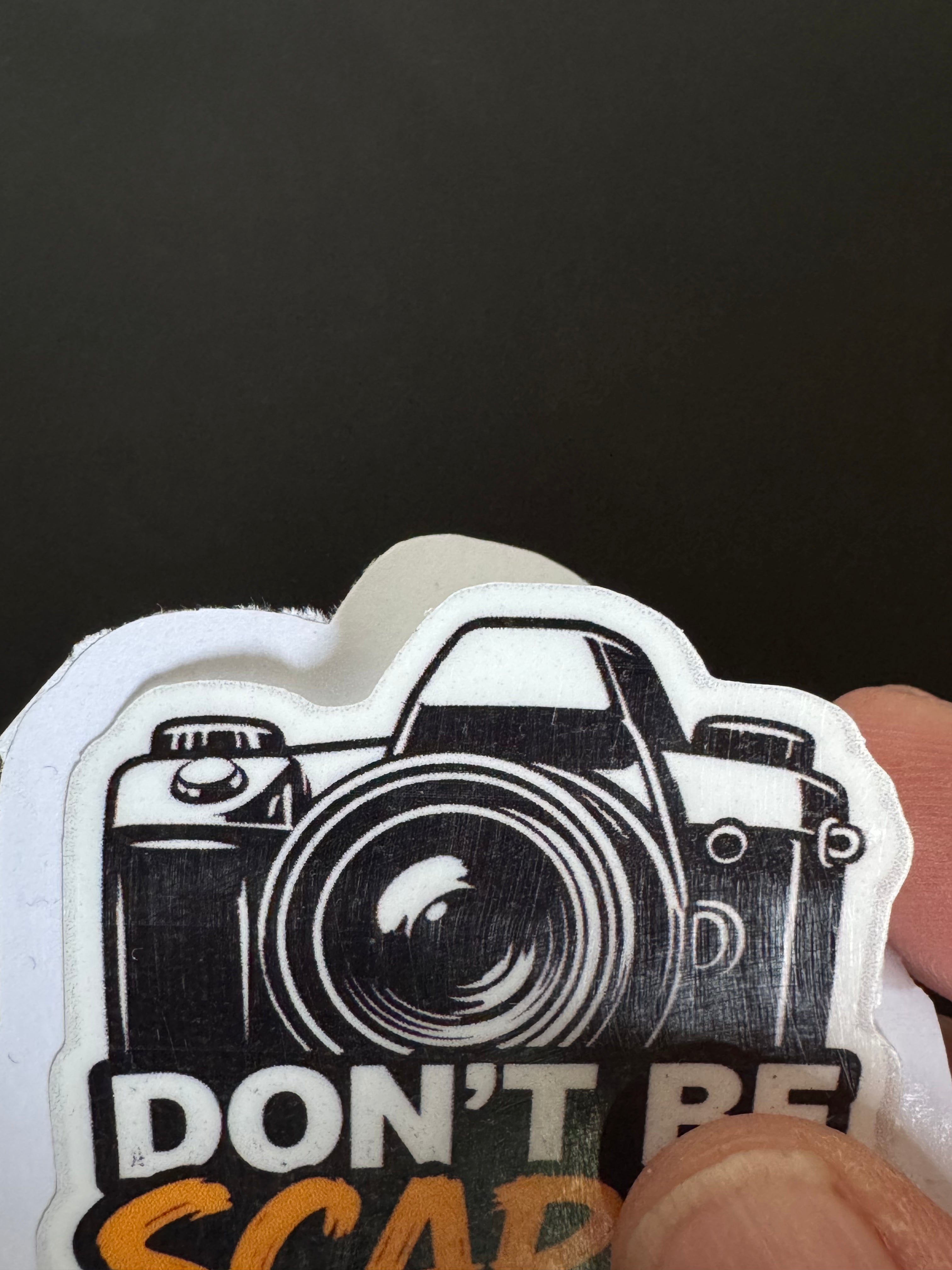 Don’t Be Scared I’m A Photographer Sticker – Funny Camera Decal
