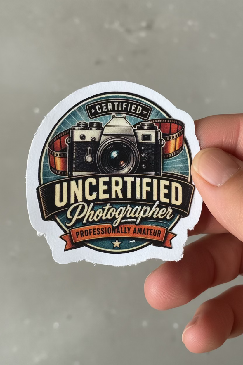 Certified Uncertified Photographer Sticker – Professionally Amateur Decal