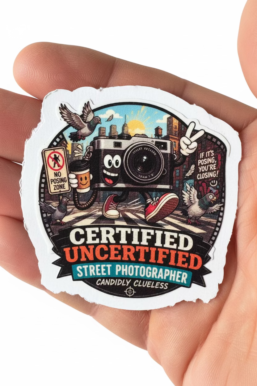 Certified Uncertified Street Photographer Sticker – Candidly Clueless Decal