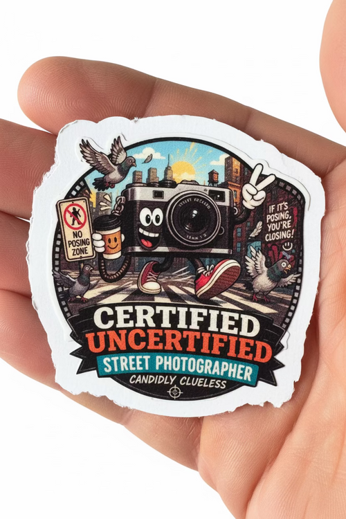 Certified Uncertified Street Photographer Sticker – Candidly Clueless Decal