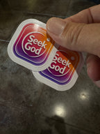 Seek God Gradient Icon Sticker – Modern Faith in Motion