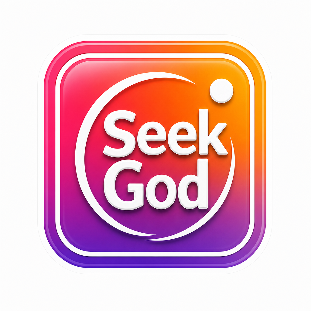 Seek God Gradient Icon Sticker – Modern Faith in Motion