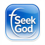 Seek God Blue Icon Sticker – Faith in Every Connection