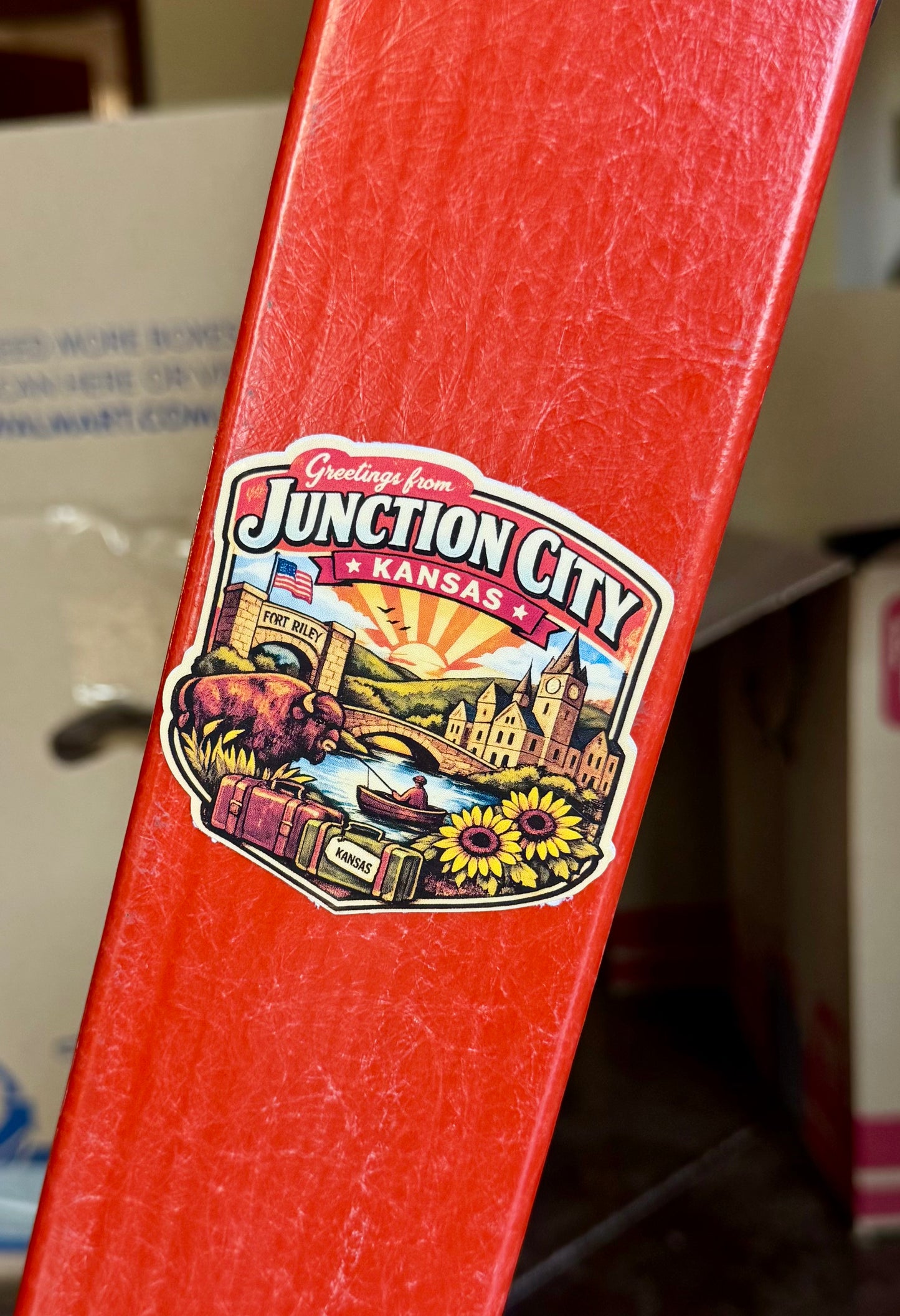 Greetings From Junction City Kansas – Retro Travel Sticker