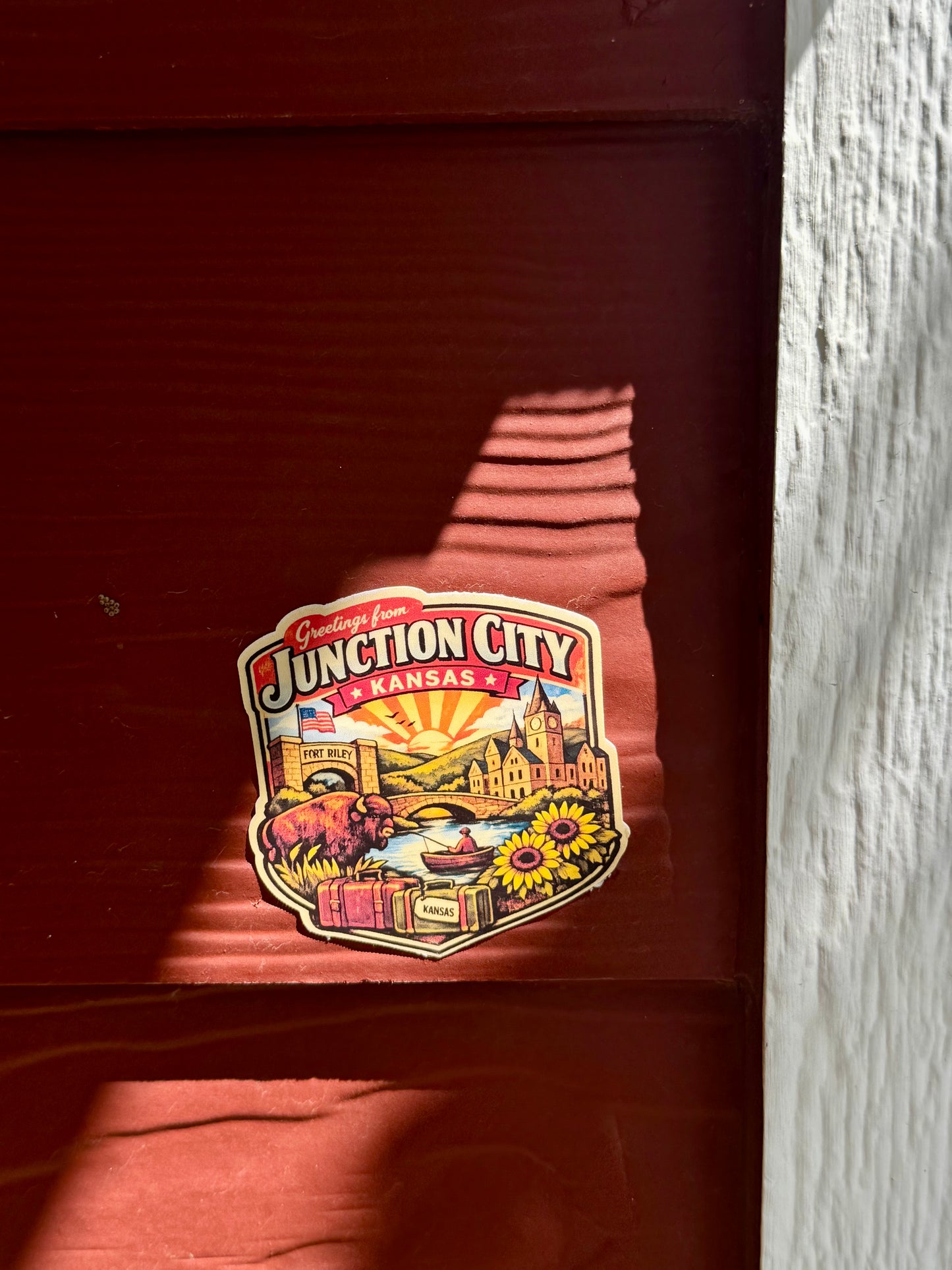 Greetings From Junction City Kansas – Retro Travel Sticker