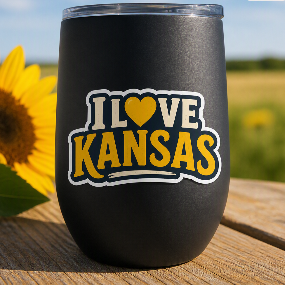 I Love Kansas Sticker — Heart of the Sunflower State