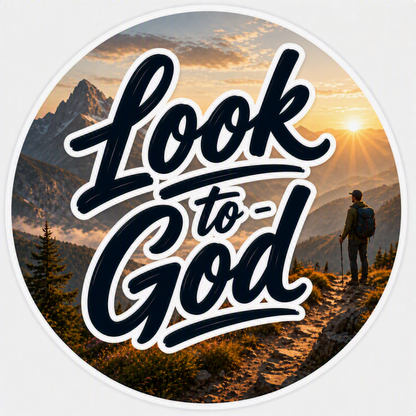Look to God – Mountain Faith Sticker | Outdoor Adventure Series
