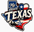 My Heart Is in Texas — Patriotic Flag Die‑Cut Sticker
